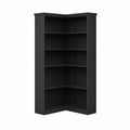 Étagère d'angle en bois MDF Noir avec 5 étagères