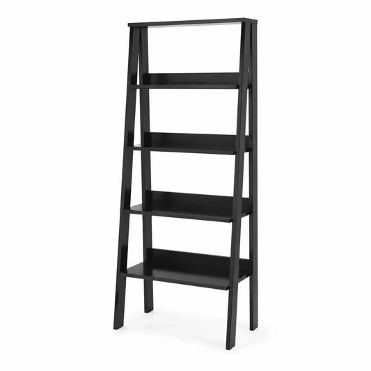 Étagère escalier 4 niveaux bois noir 180 x 64 x 39 cm