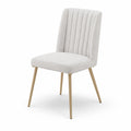 Chaise de salle à manger en tissu avec pieds métalliques dorés
