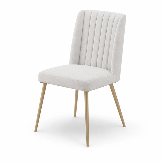 Chaise de salle à manger en tissu avec pieds métalliques dorés