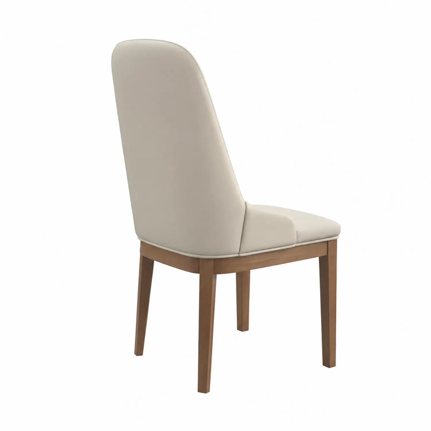 Chaise en bois avec revêtement en similicuir beige