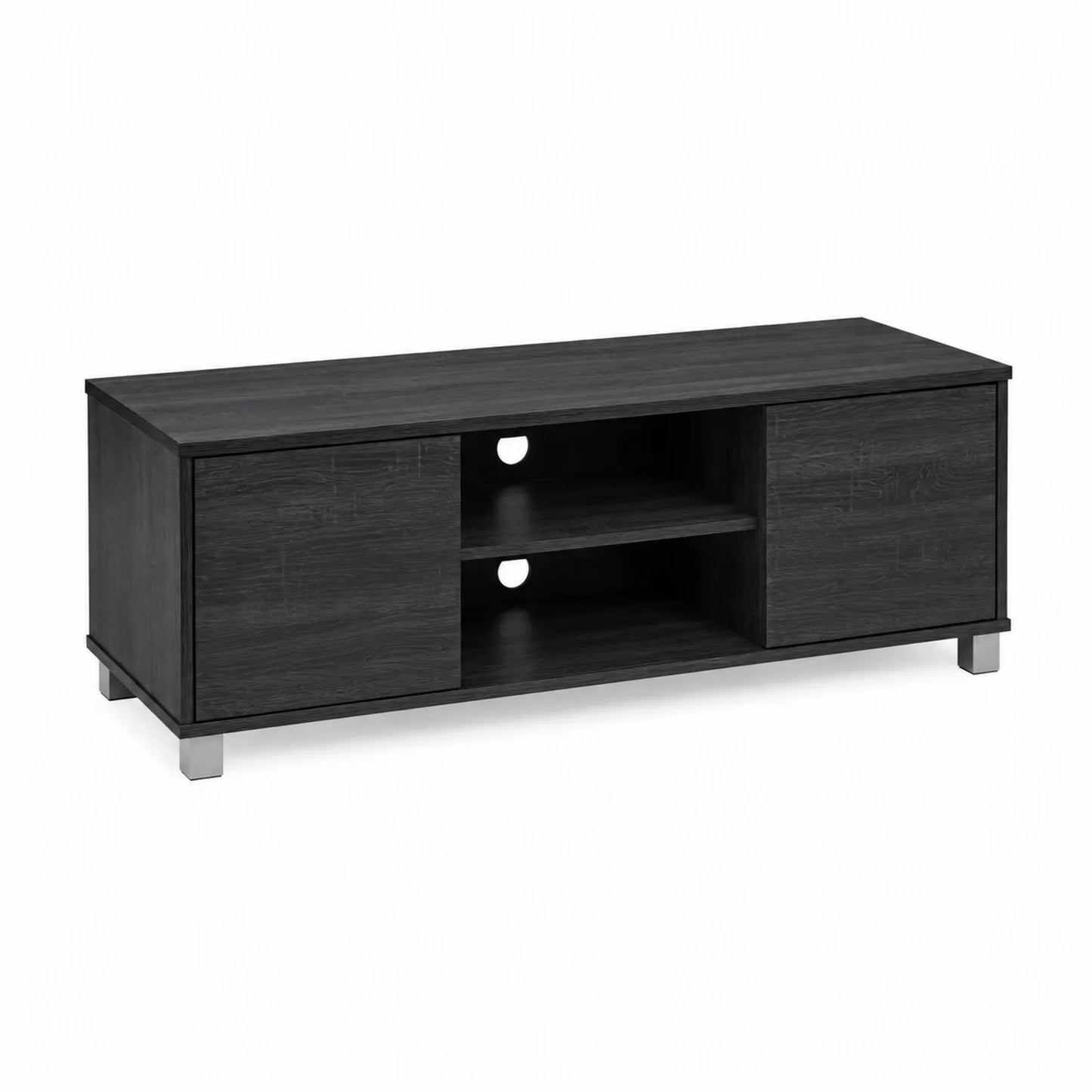 Meuble TV en bois noir avec pieds en métal