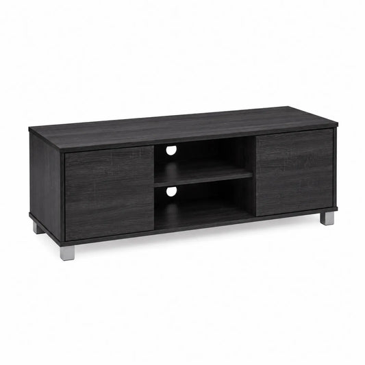 Meuble TV en bois noir avec pieds en métal
