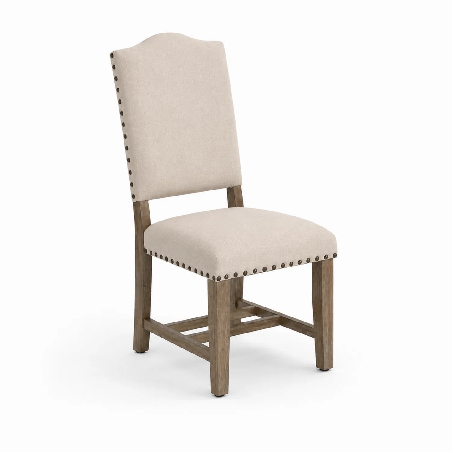 Chaise en bois avec revêtement en polyester beige