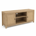 Meuble TV en bois et rotin tressé 120x40x60 cm