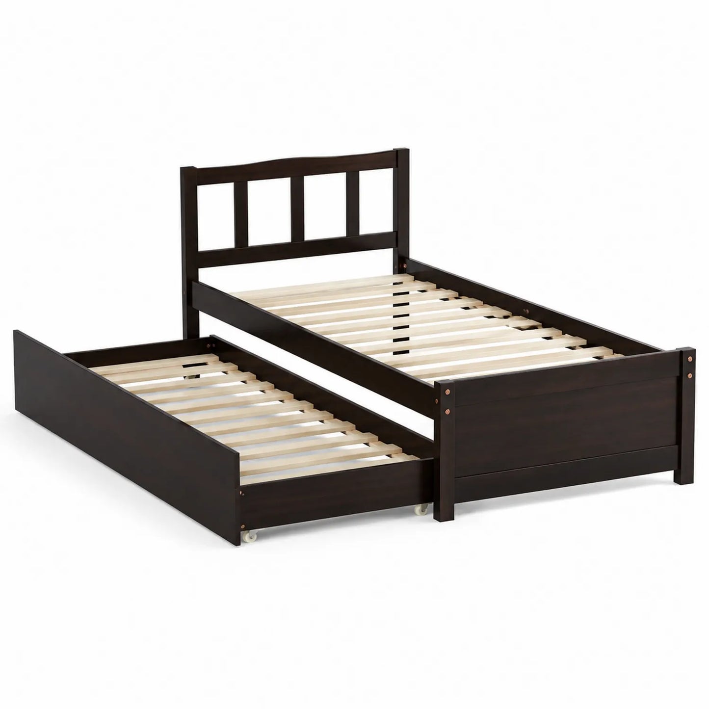 Lit Gigogne en Bois Marron