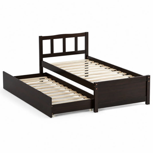Lit Gigogne en Bois Marron